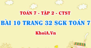 Bài 10 trang 32 SGK Toán 7 tập 2 Chân trời sáng tạo